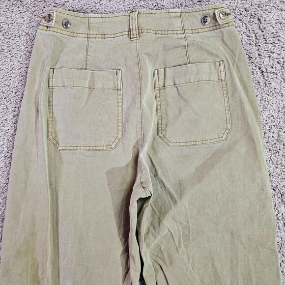 Old Navy Utility Pants Womens 4P Khaki Tan Stretch Cotton Wide Leg Casual - Picture 8 of 13